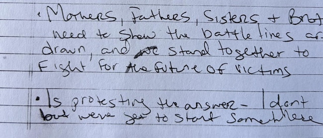 The family shared a picture of Virginia's handwritten note.
