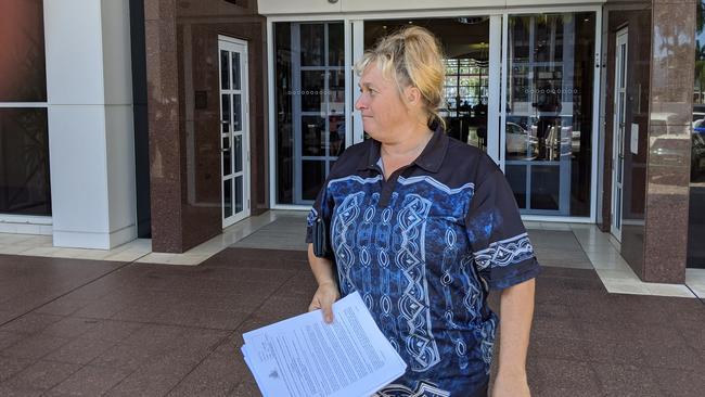 Carolyn Reynolds outside the Supreme Court in Darwin in 2020.