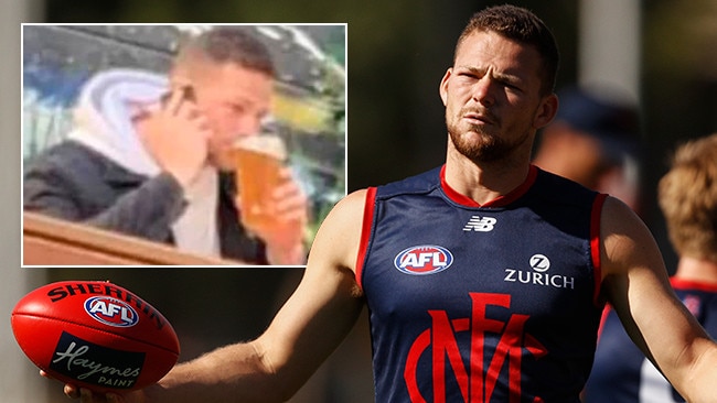 Melbourne recruit Steven May caught drinking.