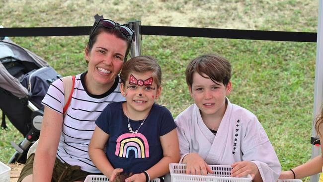 Louise Wilson with Bethany and Zachary Wilson at the Southside Celebration day hosted by Mission Australia. Picture: Emily Barker