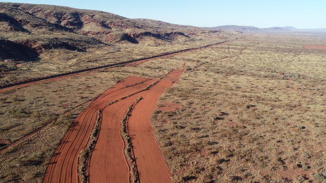 Supplied drone image of BHP's South Flank iron ore project in the Pilbara. Source: BHP