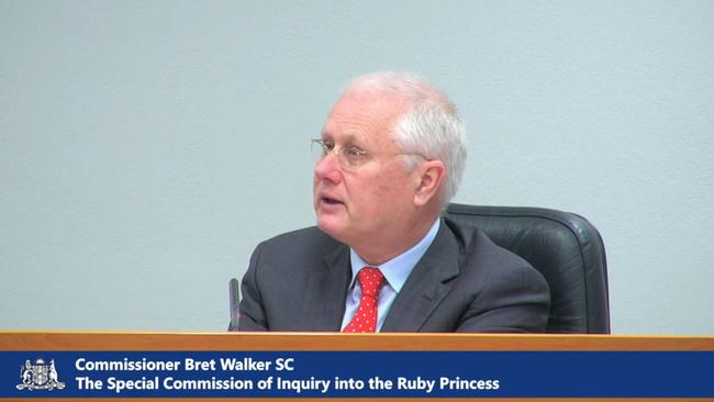 Commissioner Bret Walker SC presides over the Ruby Princess Inquiry. Picture: Supplied