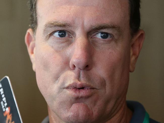 SYDNEY, AUSTRALIA - MARCH 14: Matildas head coach Alen Stajcic is interviewed during a welcome home function for the Australia Matildas at Sydney Tower on March 14, 2016 in Sydney, Australia. (Photo by Mark Metcalfe/Getty Images)