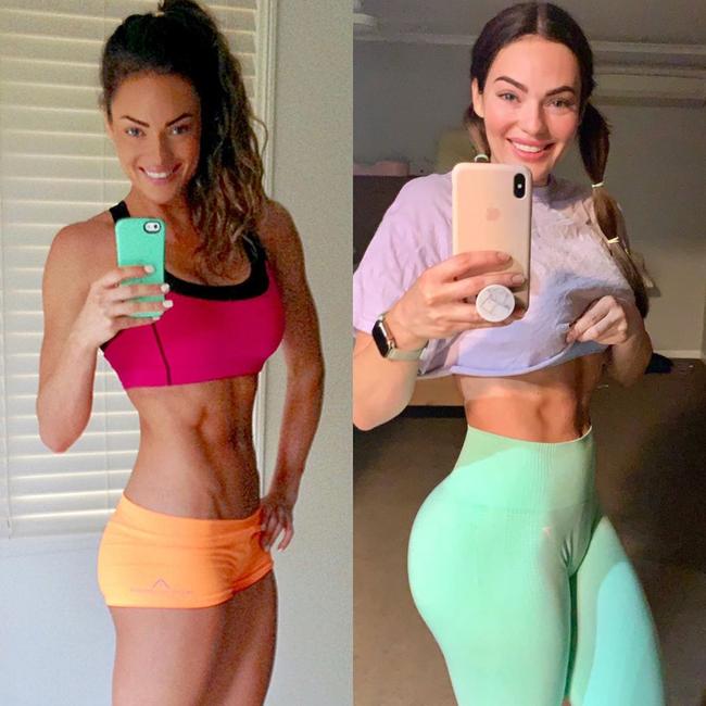 Emily Skye shows what five years of consistent glute exercises can do for your butt. Picture: Instagram / Emily Skye