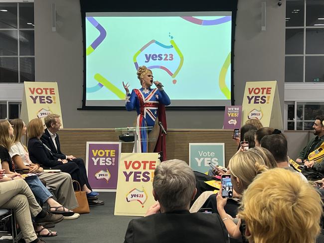 A drag queen at the Yes23 campaign’s London launch. Picture: Danielle Gusmaroli