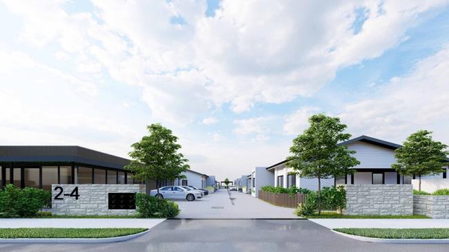 Eight accommodation units have been proposed at 2-4 Heathersay Ave, Aldinga Beach Picture: Section Six Architects
