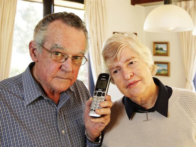 Michael and Anne Egan received a number of phone calls from someone claiming to be the Australian Taxation Office. Picture: Braden Fastier.