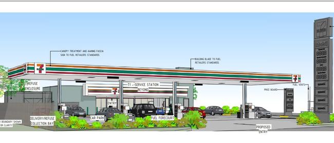 Design plans submitted to Mackay Regional Council for the building of a new 7 Eleven service station along Nebo Rd on the Bruce Highway. Picture: Verve Building Design Co