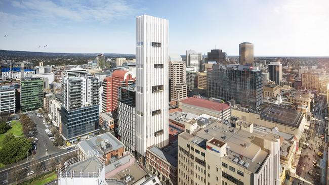 Artist’s impression the $85m student accommodation tower that had been planned for Twin St.