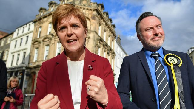 Scottish: First Minister Nicola Sturgeon kicks off the election campaign in Stirling. Picture: Getty Images.