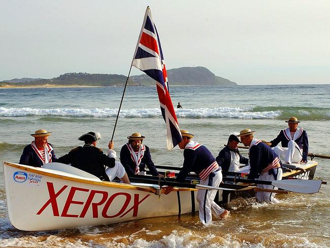 Re-enactment of the landing by Captain Arthur Phillip at Australia Day ceremony at Terrigal. Picture: Ron Hutchings