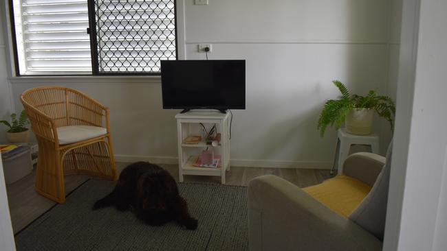 The lounge room of Barbara Williams' small one-bedroom home.