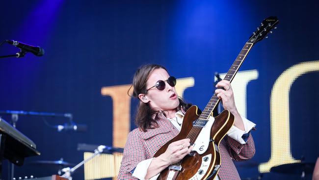 UK band Jungle perform at the Lorne site for Falls Festival. Picture: Nicole Cleary.