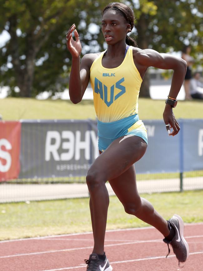 Australian Athletics member Nana Owusu-Afriyie training at Barlow Park preparing for the IAAF World Athletics Championships PICTURE: ANNA ROGERS