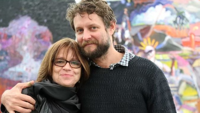 Morris with Ben Quilty, in his NSW Southern Highlands studio.