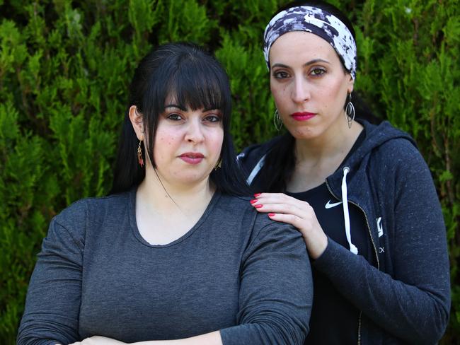 15/02/19 Dassi Erlich (L) with her sister Nicole Meyer. It is revealed a senior Israeli politician interfered in the extradition of Malka Leifer, who Erlich said abused her sexually when she was a student. Aaron Francis/The Australian