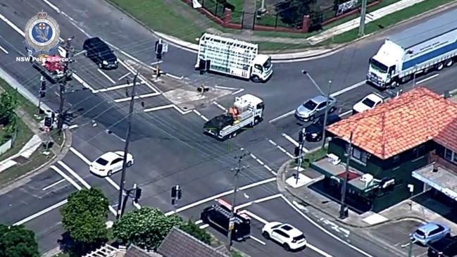 Police chase a 33-year-old man in an allegedly stolen truck through busy suburbs. Picture: NSW Police