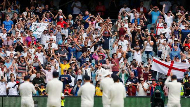 England players applaud the barmy army during day five of the Ashes Test match at the Melbourne Circket Ground, Melbourne. (Photo by Jason O'Brien/PA Images via Getty Images)