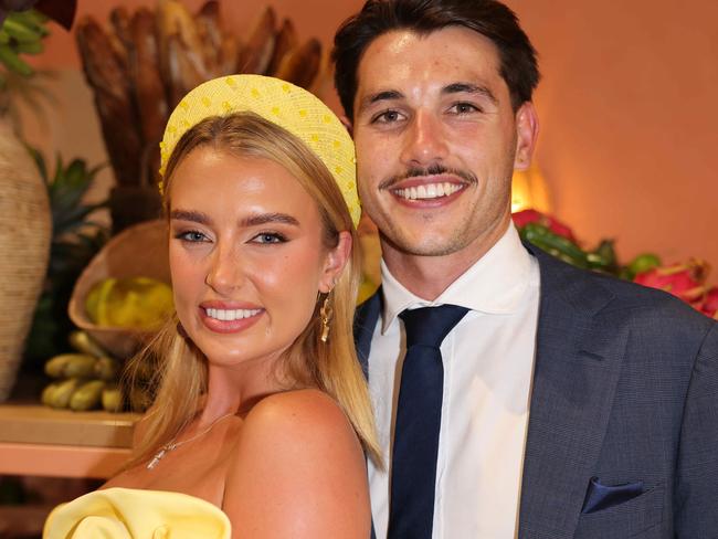 Grace Hayden and Wilson Statham at the Magic Millions Race Day 2025 at Gold Coast Turf Club for Gold Coast at Large. Picture: Portia Large