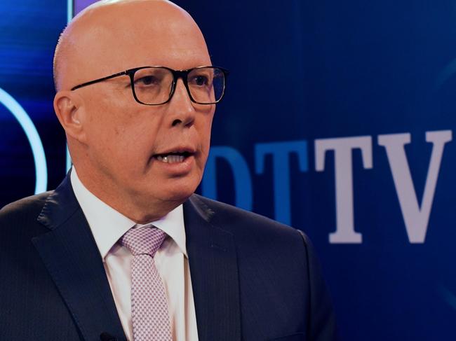 SYDNEY, AUSTRALIA - JUNE 19, 2024: Federal Opposition leader Peter Dutton speaking on DTTV. Picture: Supplied