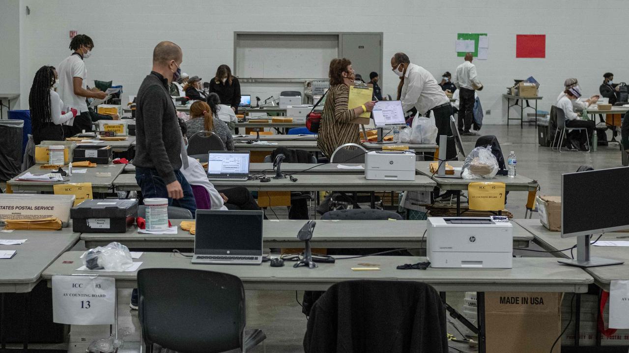 Ballots are counted at the TCF Centre in Detroit, Michigan. Picture: Seth Herald/AFP