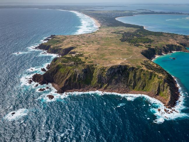 Aerial view of Cape Woolamai, Phillip Island. Picture: Getty Images