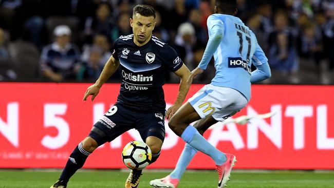 Barbarouses takes on Bruce Kamau in this year’s Melbourne derby. Picture: AAP