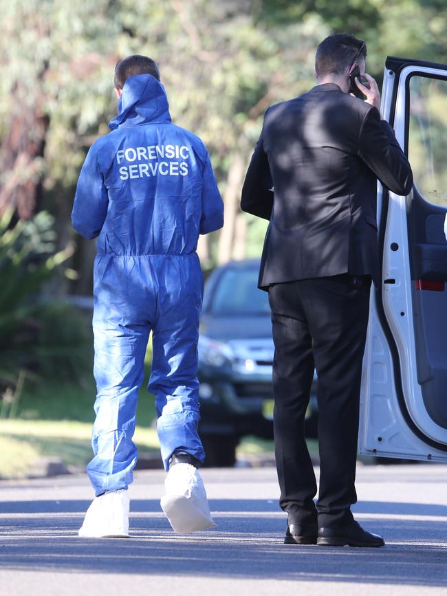 Forensic police at the scene in 2017. Picture: John Grainger