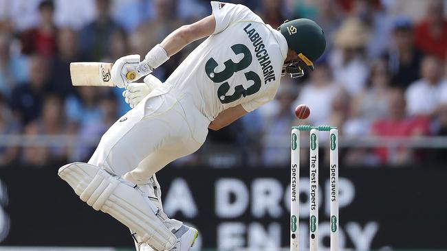 Marnus Labuschagne struck by a delivery from Jofra Archer of England during day three of the 3rd Specsavers Ashes Test match between England and Australia at Headingley on August 24, 2019 in Leeds, England. Picture: Ryan Pierse/Getty Images)