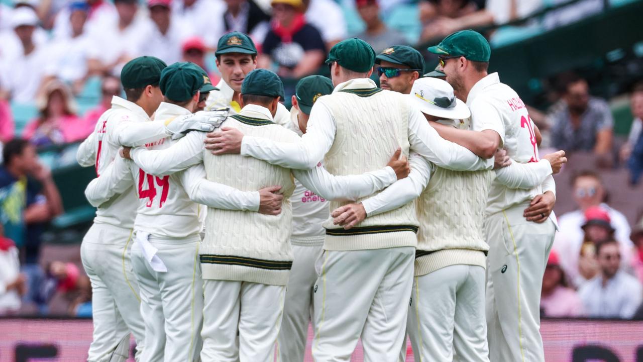 Australian captain Pat Cummins and his teammates at the Sydney Test between Australia and South Africa at the SCG this month.