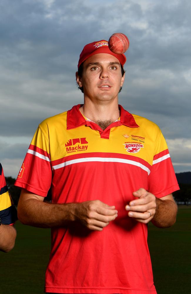 Adam Zabala, Sam Collingwood, and Sam Lowry are part of the North Queensland Monsoons cricket team heading to Cairns for the annual Bulls Masters T20 carnival. Picture: Evan Morgan