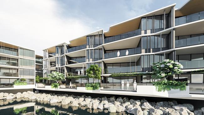 Artist impression of a proposed luxury unit complex at Sanctuary Cove planned by Mulpha International.