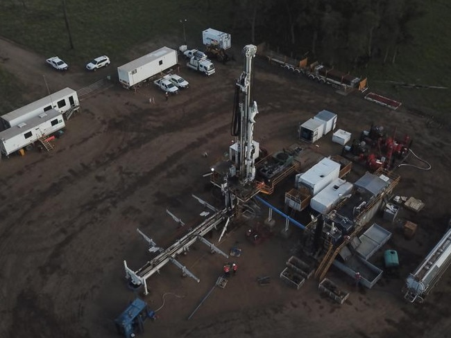 A State Gas drilling rig at Reid's Dome project in Bowen Basin