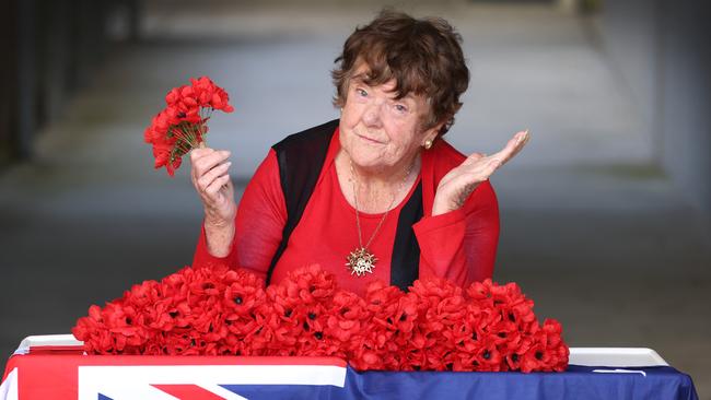 Leslie Whitiskie wants to go back to selling poppies and badges for Dandenong RSL in Melbourne’s CBD. Picture: David Caird