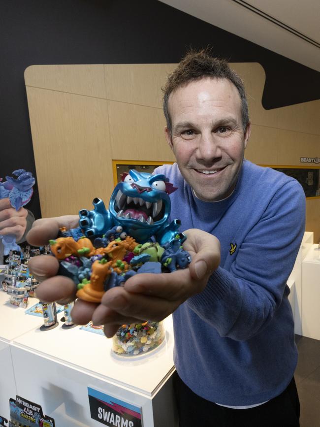 Moose Toys CEO Paul Solomon with MrBeast toys