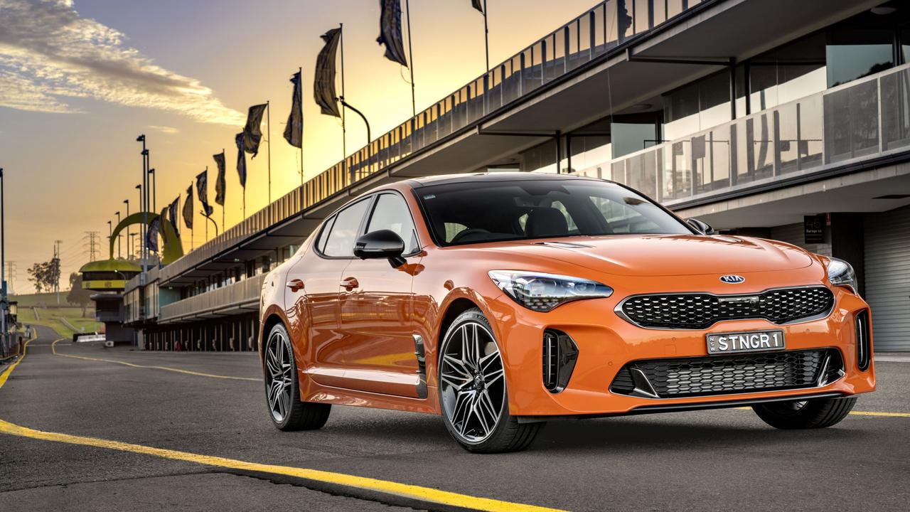 Kia’s Stinger is powered by a beefy twin-turbo V6 engine.