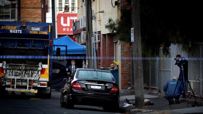 The scene of the crime outside Gelobar in Lygon St in Brunswick East. Picture: Nicole Garmston