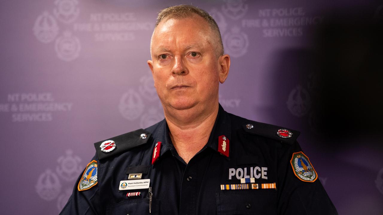 Matt Hollamby APM Assistant Commissioner from the NT Police talks about the recent road fatality on the Arnhem Highway. Picture: Pema Tamang Pakhrin