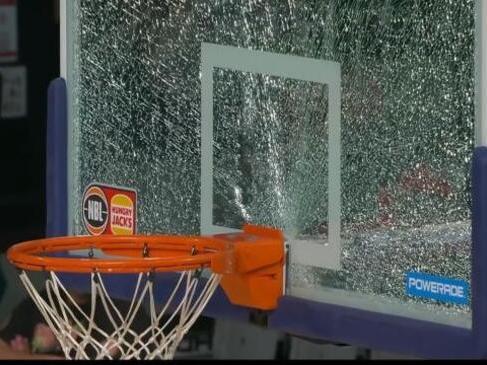 Pre-game drama as NBL backboard SHATTERS