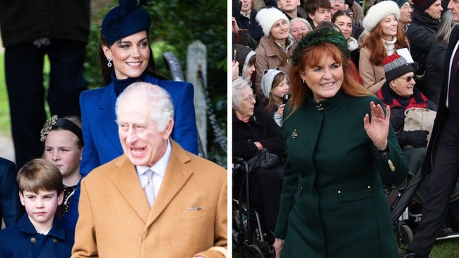 Sarah "Fergie" Ferguson joined the royal family for their Christmas Day public appearance. Picture: