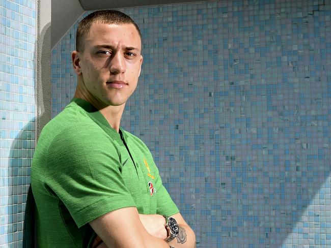 Socceroos Alex Gersbach is seen posing for a portrait at a press conference in Sydney, Thursday, December 20, 2018. The Socceroos will name Australia's 23-player squad for the AFC Asian Cup UAE 2019. (AAP Image/Brendan Esposito) NO ARCHIVING