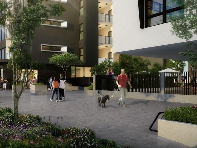 The site would include an on-site social services hub, a neighbourhood shop and communal areas.