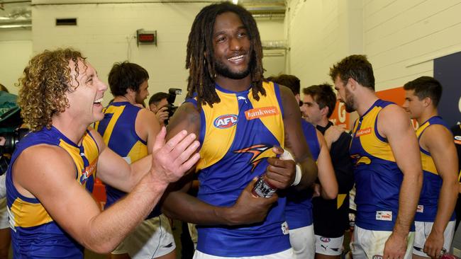 Nic Naitanui has been rated as the game’s best ruckman. Picture: Mark Brake.