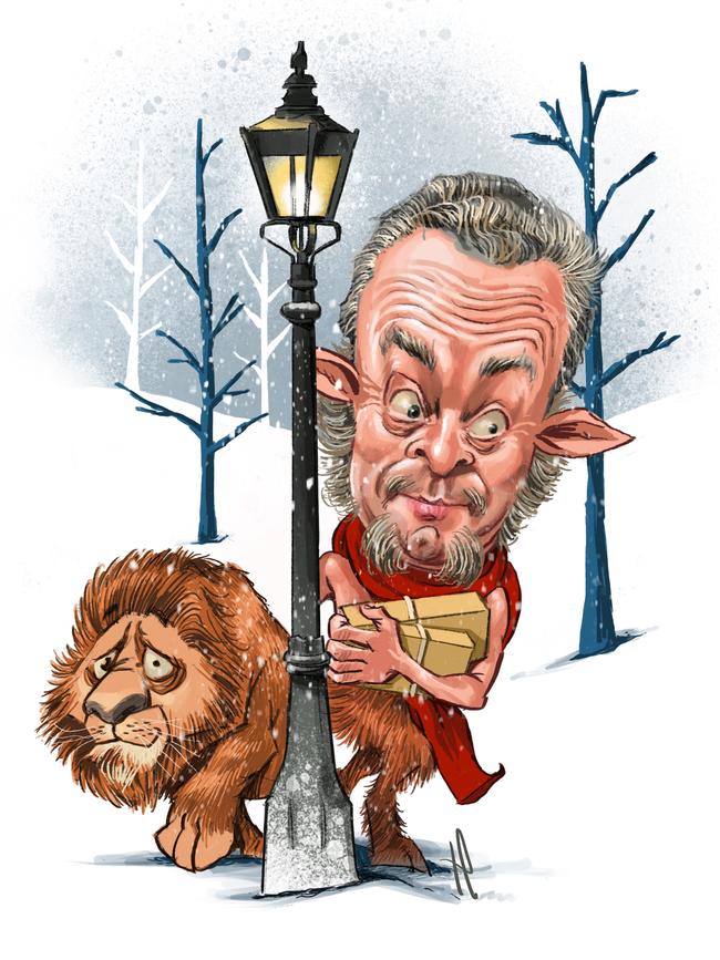 Christopher Pyne as Mr Tumnus from CS Lewis’ Narnia chronicles. Mr Pyne ridiculously once likened Malcolm Turnbull to Aslan — The Great Lion creator and king of Narnia. Artwork: Terry Pontikos