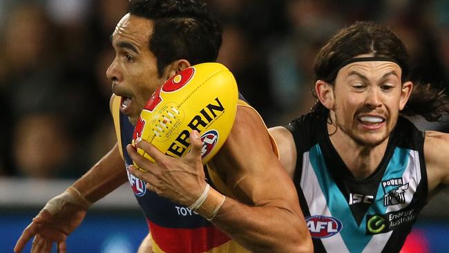 Racial abuse was hurled at Eddie Betts during the Showdown against Port Adelaide. Picture: Getty