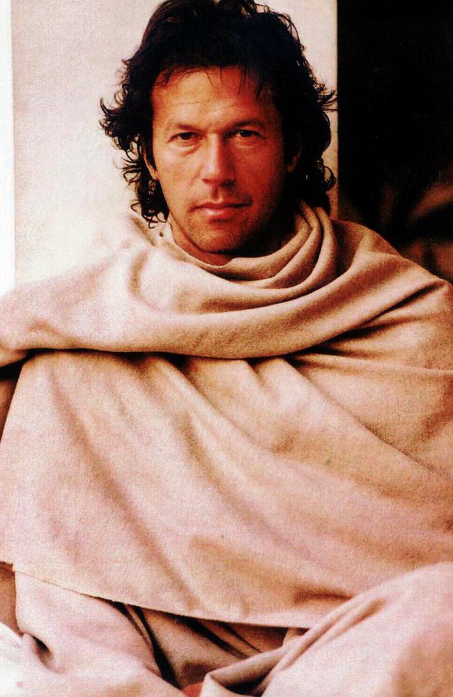 Cricket great turned politician Imran Khan smoulders in traditional robes. Picture: News Limited