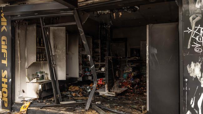 A tobacco store in High Street, Preston which was destroyed by fire. Picture: Jake Nowakowski