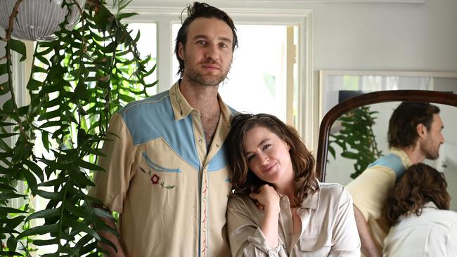 Singer-songwriter Megan Washington and her filmmaker partner, Nick Waterman, arethe creative team behind a film adaption of Paul Kelly's song How To Make Gravy, at their home in New Farm, Brisbane. Picture: Lyndon Mechielsen/The Australian