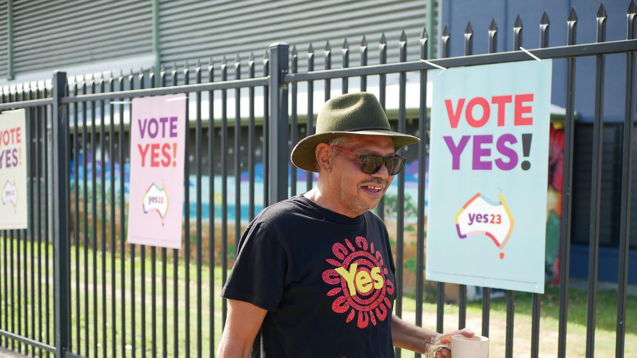 Alf Lacey at the Palm Island polling booth on Saturday morning. Picture: Blair Jackson