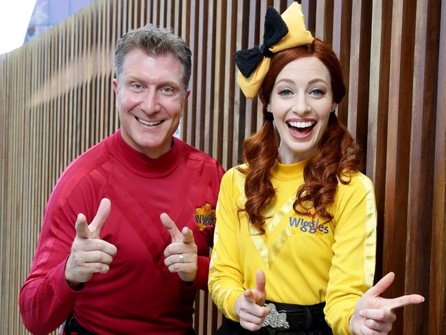 Emma Watkins with fellow Wiggle Simon Pryce. Picture: Jonathan Ng